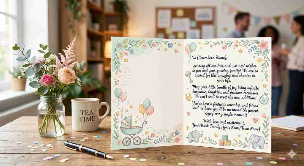 baby shower card message for coworker