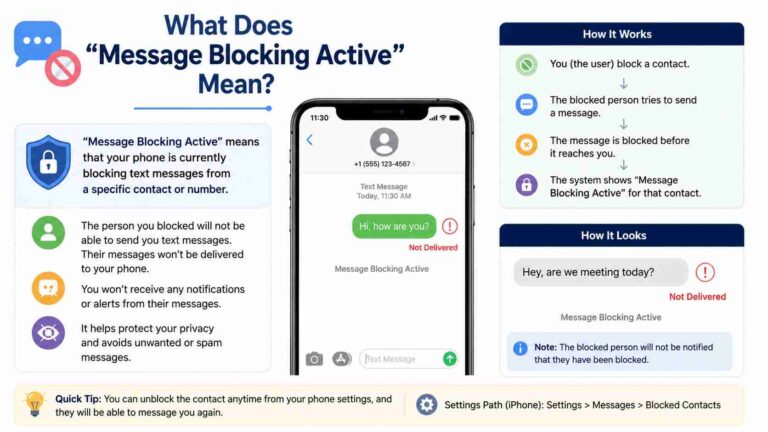 what does message blocking active mean